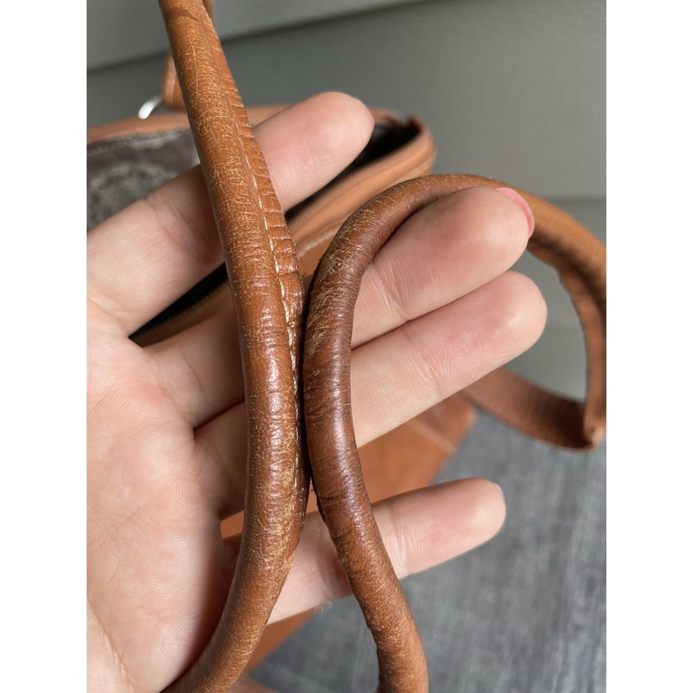 American West Embossed Tooled Leather Western Style Brown Tan Handbag Purse Bag - Picture 14 of 16